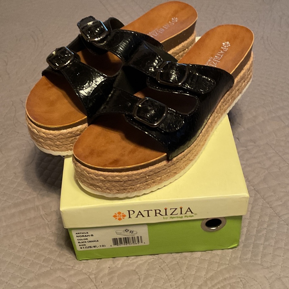 Patrizia Black Platform Slides